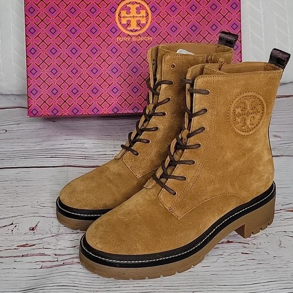 Tory Burch Miller Lug Sole Suede Bootie Size 7 - Picture 3 of 8